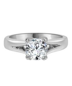 Diana Hof Solitaire 0.81 Carat Round Diamond Engagement Ring
