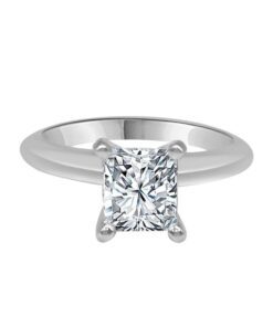 F/si1 Solitaire 1.01 Carat Princess Diamond Engagement Ring