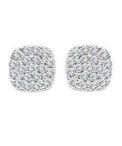 Cushion Cluster 0.92 Carat Diamond Earrings