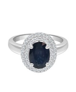 Double Halo 1.57 Carat Oval Ring