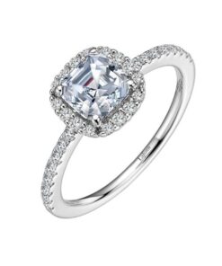 Asscher With Cushion Halo Halo 1.56 Carat Ring