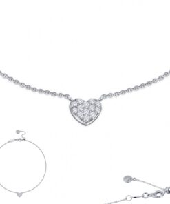 10in Mini Pave Heart 0.38 Carat Anklet