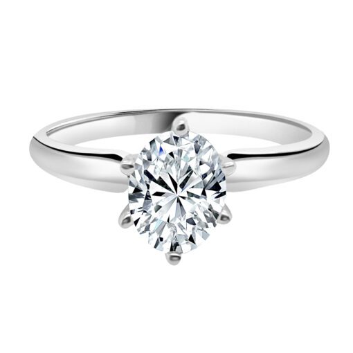 6 Prong Solitaire 1.01 Carat Oval Engagement Ring
