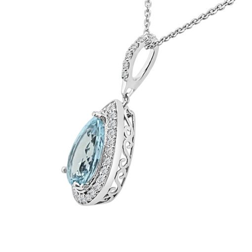 Halo Cable 3.00 Carat Pear Necklace