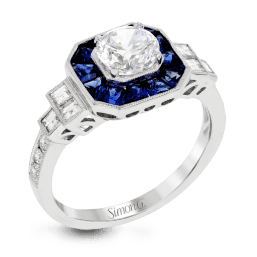 Vintage Sapphire Halo Engagement Mounting