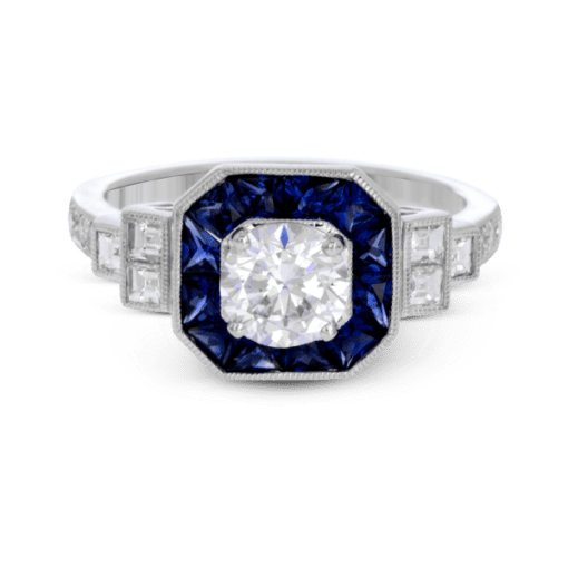 Vintage Sapphire Halo Engagement Mounting