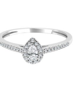 Pear Halo 0.10 Carat Pear Engagement Ring