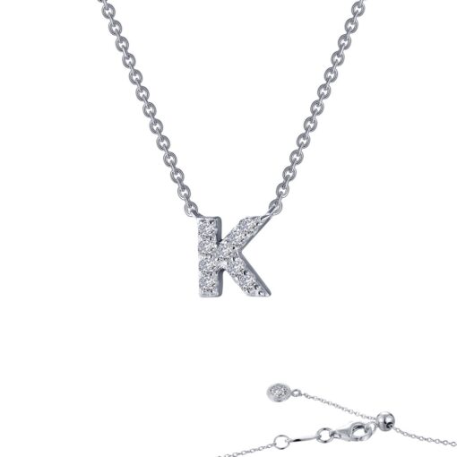 Block Letter K 0.38 Carat 20 Inch Necklace