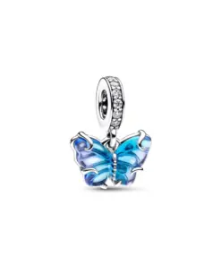 Blue Murano Glass Butterfly Dangle Murano Charm