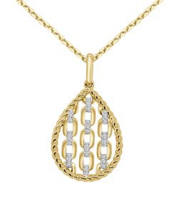 Teardrop Shaped Cable 0.07 Carat 18 Inch Necklace