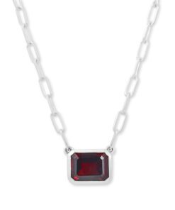 Emerald Cut Solitaire 18-20 Inch Necklace