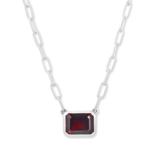Emerald Cut Solitaire 18-20 Inch Necklace