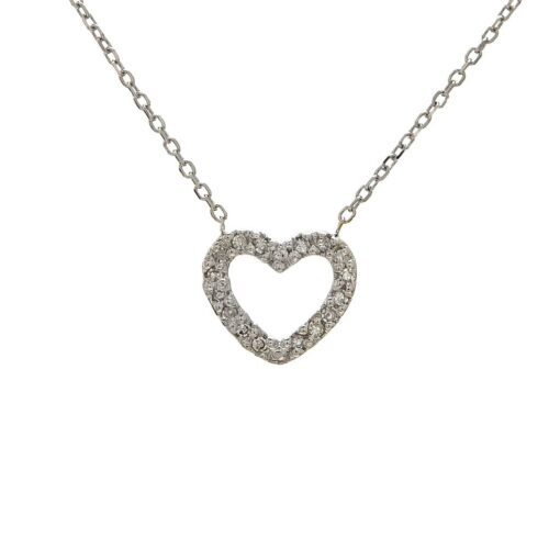 Cable Heart 0.05 Carat 16+2 Inch Necklace