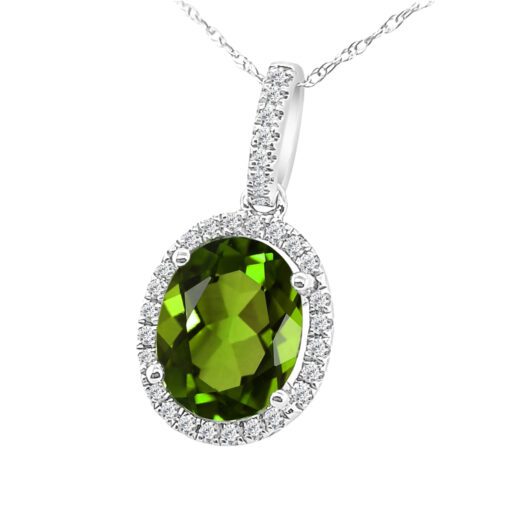 Halo Cable 2.80 Carat Oval Necklace