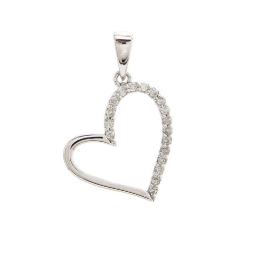 Open Dangling Heart 0.11 Carat Necklace