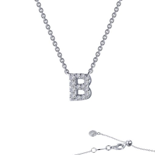 Block Letter B Cable 0.42 Carat 20 Inch Necklace