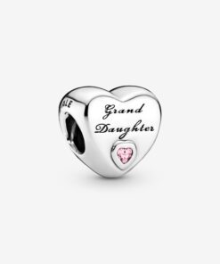 Granddaughters Love Heart Pink Charm