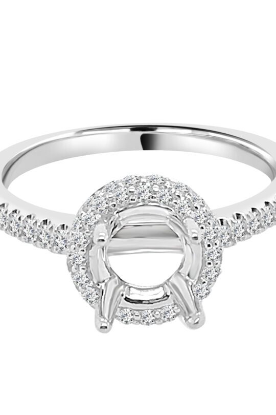 Round Pave Halo Engagement Mounting