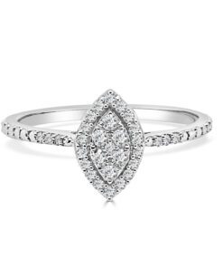Cluster Marquise Halo 0.20 Carat Engagement Ring