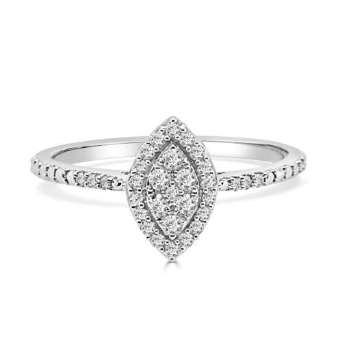 Cluster Marquise Halo 0.20 Carat Engagement Ring