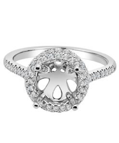 Fancy Tulip Rd Pave Halo Engagement Mounting