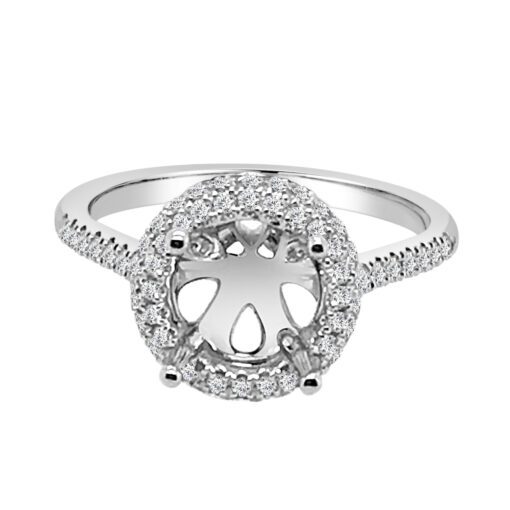 Fancy Tulip Rd Pave Halo Engagement Mounting