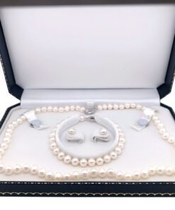 Set With Bracelet & Earrings Freshwater Necklace