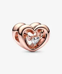 Radiant Heart With Floating Stone Charm