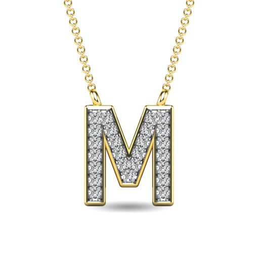 Initial M 0.10 Carat 18 Inch Necklace
