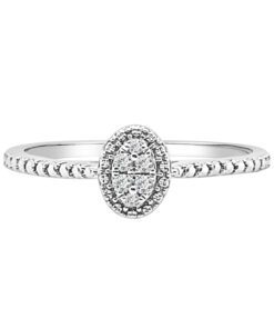 Cluster Oval Halo 0.05 Carat Engagement Ring