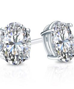 2.00 Carat Oval Solitaire Stud Earrings