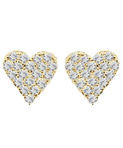 Pave Heart 0.38 Carat Earrings