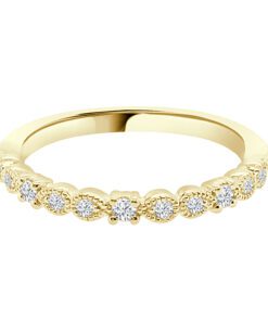 Alternating Pear And Round Ladies Stackable 0.18 Carat Wedding Band