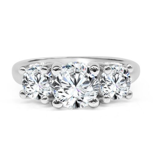 3-Stone 1.53 Carat Round Engagement Ring