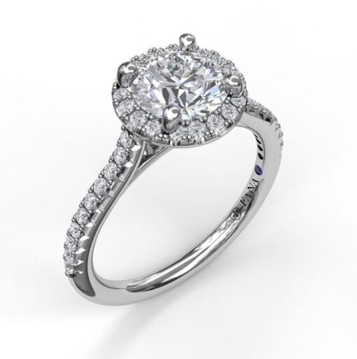 Delicate Round Halo Engagement Mounting