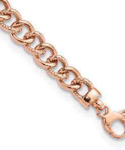 Textured Fancy Link Bracelet