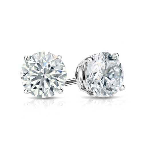 4 Prong Round 0.73 Carat Solitaire Stud Earrings