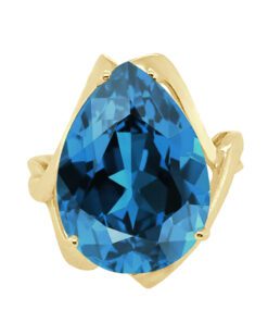 Swiss Blue Pear Shaped Ladies Ring