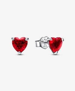 Red Heart Stud Earrings Earrings