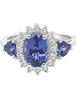 Halo With Tanz Trillions Ladies 1.80 Carat Oval Ring
