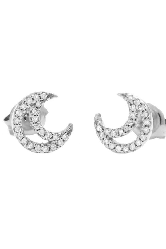 Crescent Moon Stud 0.14 Carat Earrings