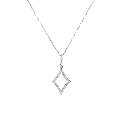 Diamond Shaped Drop 0.33 Carat 16-18 Inch Necklace