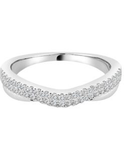 Double Row Curved Ladies 0.33 Carat Wedding Band