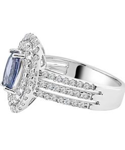 Dbl Halo Divided Shank Ladies 1.20 Carat Oval Ring