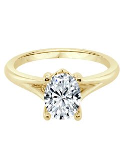 Oval Split Shank Solitaire Engagement Mounting