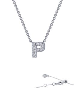 Block Letter P Cable 0.37 Carat 20 Inch Necklace