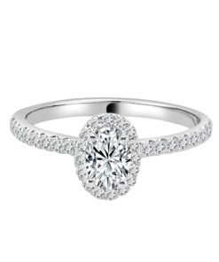Oval Halo 0.50 Carat Engagement Ring