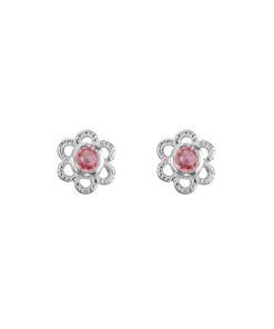 Pink Flower Studs Earrings