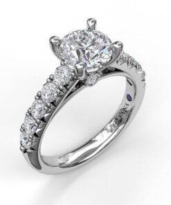 French Pave Side Stones Engagement Mounting