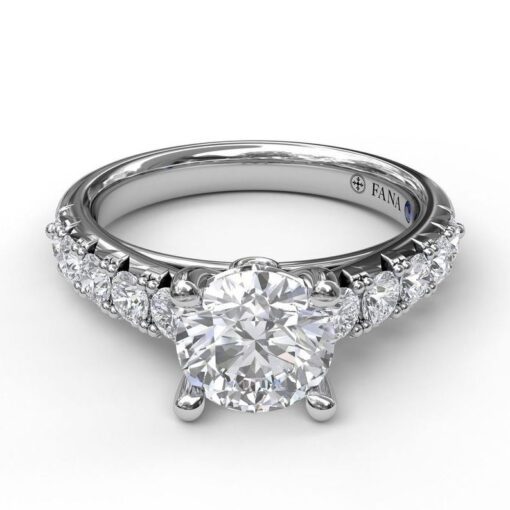 French Pave Side Stones Engagement Mounting